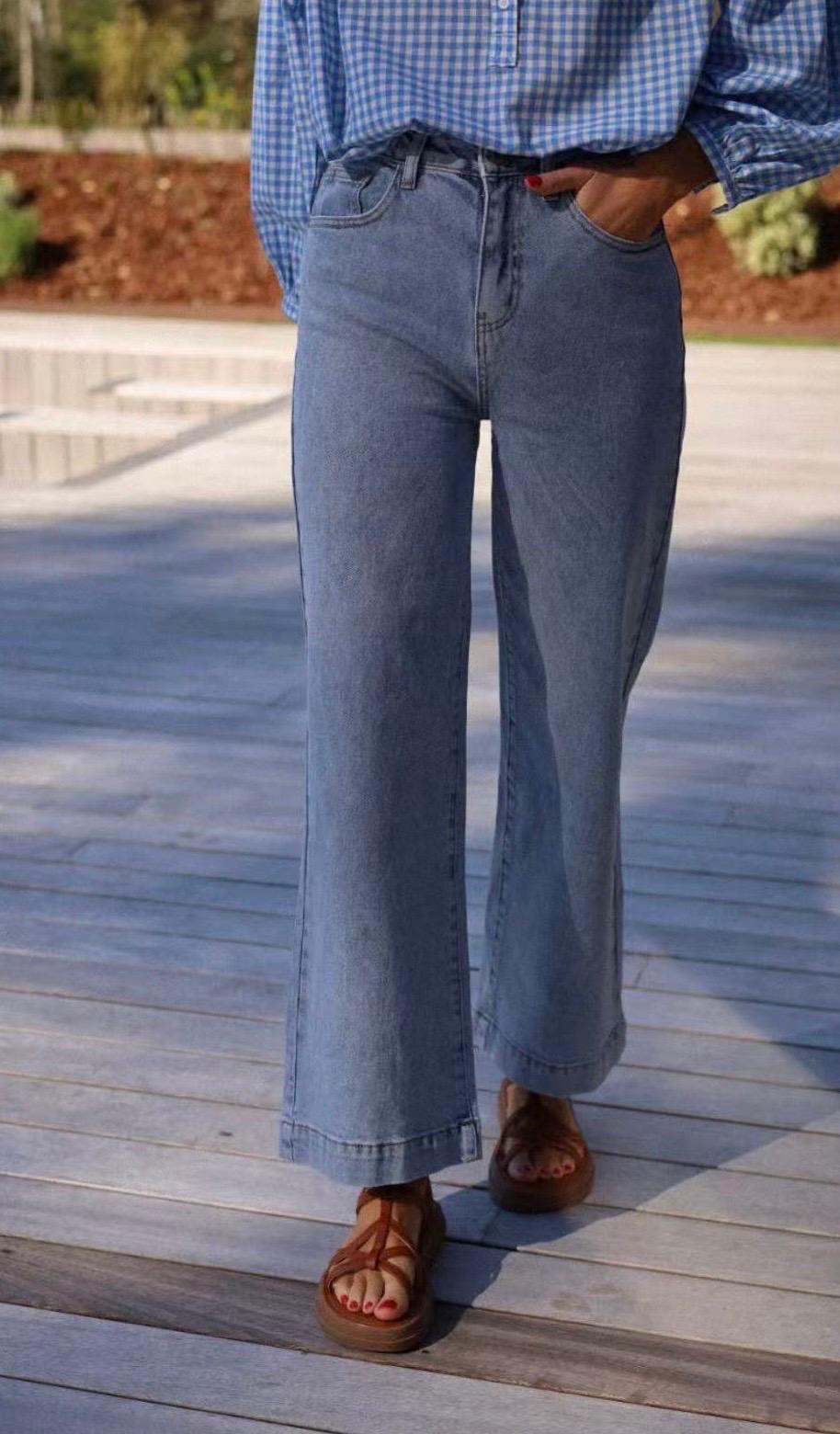 Wide leg jeans met hartjes