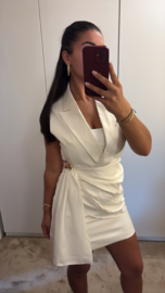 Gilet jurk wit met goude detail
