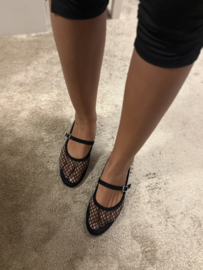 Mesh ballerina’s met bandje