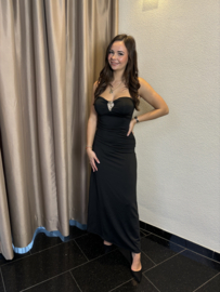 Strapless jurk met goud