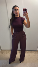 Wide leg pantalon aubergine