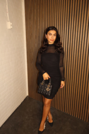 Jurk met mesh zwart