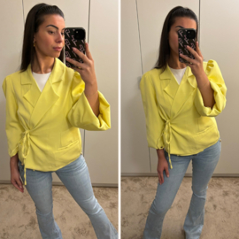 Strik blazer geel