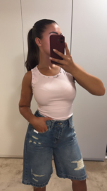 Tank top met studs lichtroze