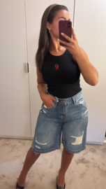 Bermuda jeans distressed