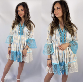 Boho jurk met turquoise