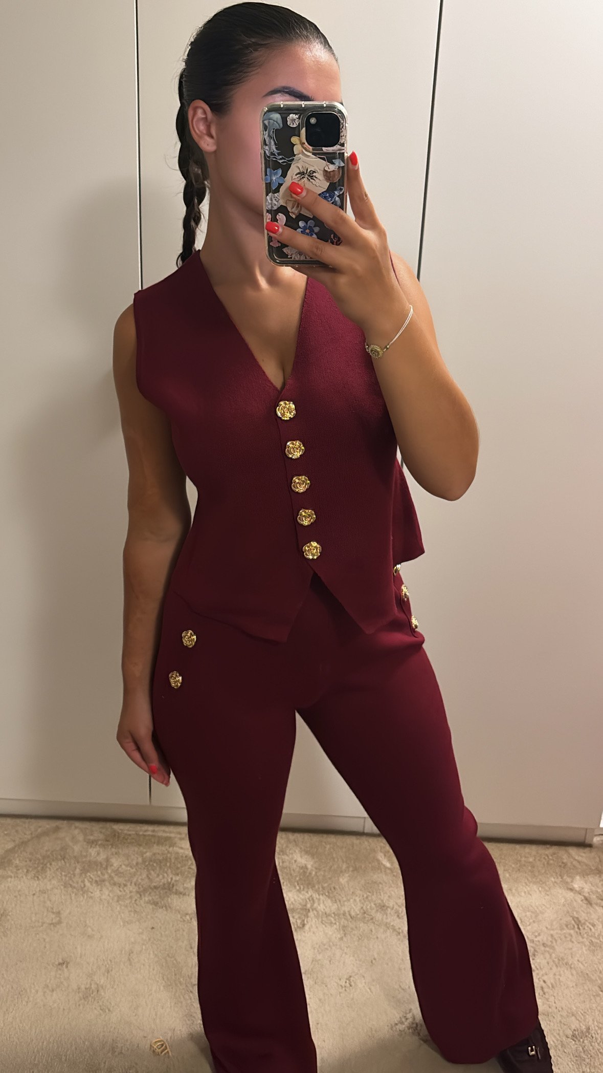 Gilet set bordeaux