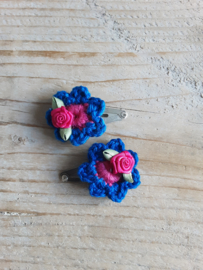 Bloemetjes "blauw/roze"