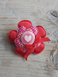 Broche " Pip " roze / rood