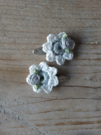Bloemetjes "wit/grijs"