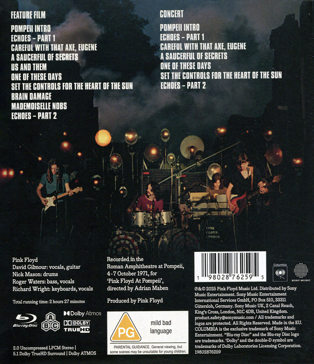 Pink Floyd - At Pompeii: MCMLXXII | Blu-ray Video