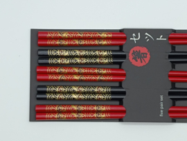 Essstäbchen-Set mit japanischem Muster (5 Paare)