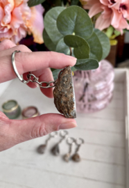 Agaat geode sleutelhanger