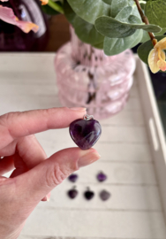 Amethist hart hanger 2 cm