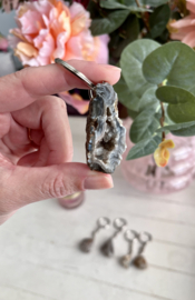 Agaat geode sleutelhanger