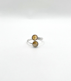 Citrien zilveren 925 ring geboortesteen november