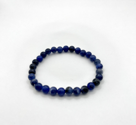 Sodaliet kogelarmband 6mm