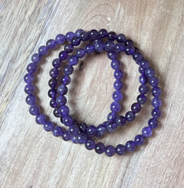 Amethist kogelarmband 6mm