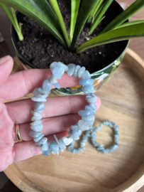 Split armband Aquamarijn