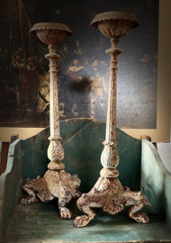 3poot kandelaar metaal beige