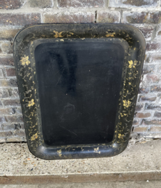 groot metalen dienblad met bloem detail