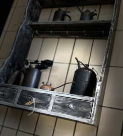 Regaal vergrijsd zwart, wandrek