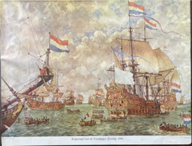 oude schoolplaat op het water