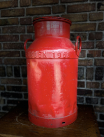 melkbus, emaille melkbus, vintage melkbus rood