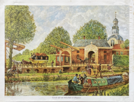 oude schoolplaat op het water