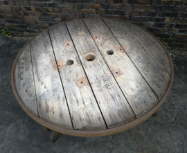 katrol salontafel met metalen onderstel