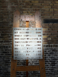 metalen tekstbord