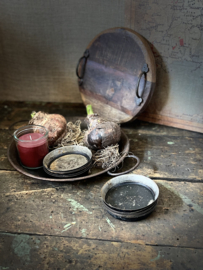 metalen dienblad met handvat, schaal