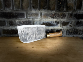 mes, metalen mes met houten handvat
