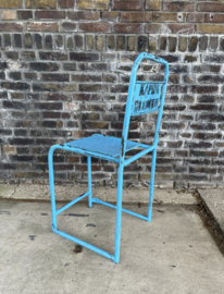 stoel, metalen blauwe stoel
