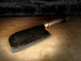 mes, metalen mes met houten handvat