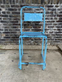 stoel, metalen blauwe stoel
