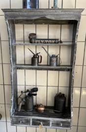 regaal vergrijsd zwart, wandrek