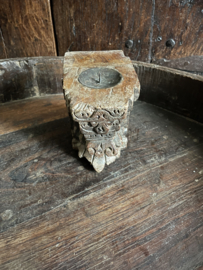 houten ornament  wandkandelaar - G FDP