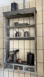 Regaal vergrijsd zwart, wandrek