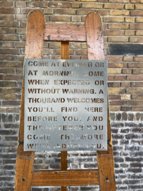 metalen tekstbord