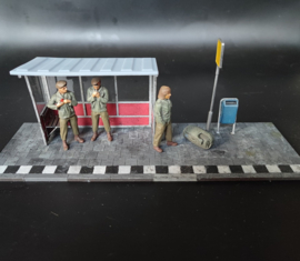 A-koU07 Vintage Dutch Bus Stop, complete