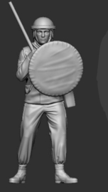 F-AME01 ME'er met de stok hoog.