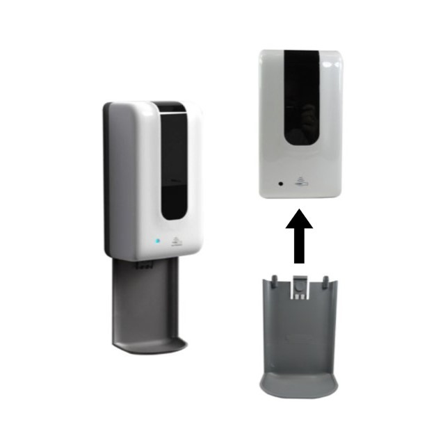 Automatische Desinfectie Dispenser - 1200ml - Incl. Opvang/lekbak - Contactloos - Geschikt voor Vloeistof/Alcohol - Ophangen aan Muur/Wand of Paal/zuil - Modern design - DDC.1A