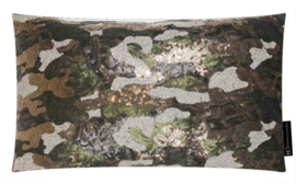 Sierkussen Sparkling Camouflage Groen/Bruin 50x30cm