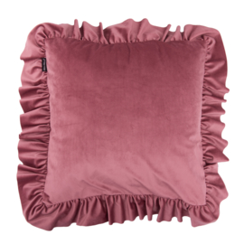 Sierkussen Velvet Ruffle Roze 50x50cm
