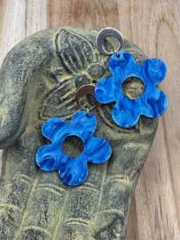 oorbellen aqua flower