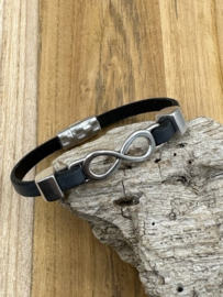 leren armband grey infinity