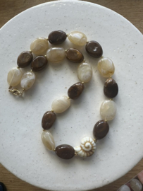 ketting Olivia bruin/beige