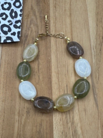 armband Olivia bruin/groen