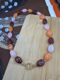 ketting Pepita roze/oranje/bordeaux